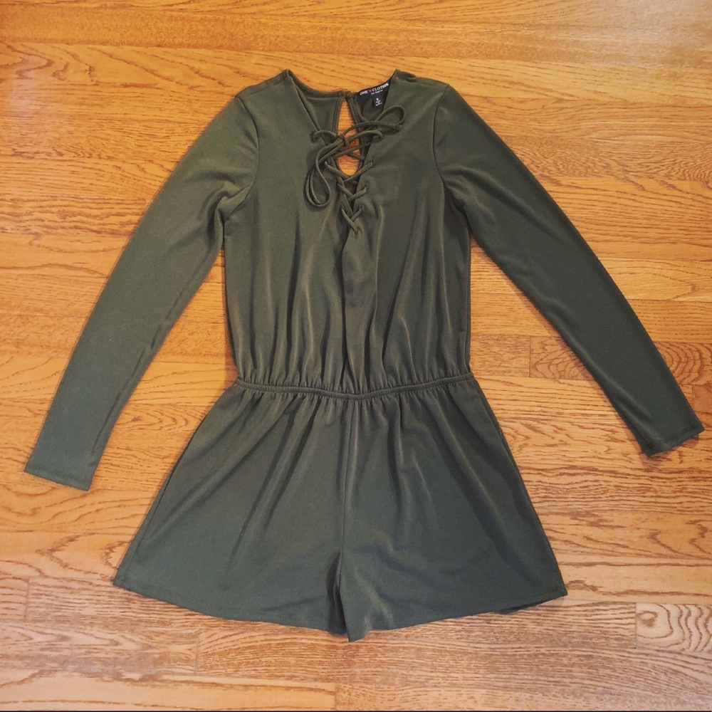 Sleek olive green romper